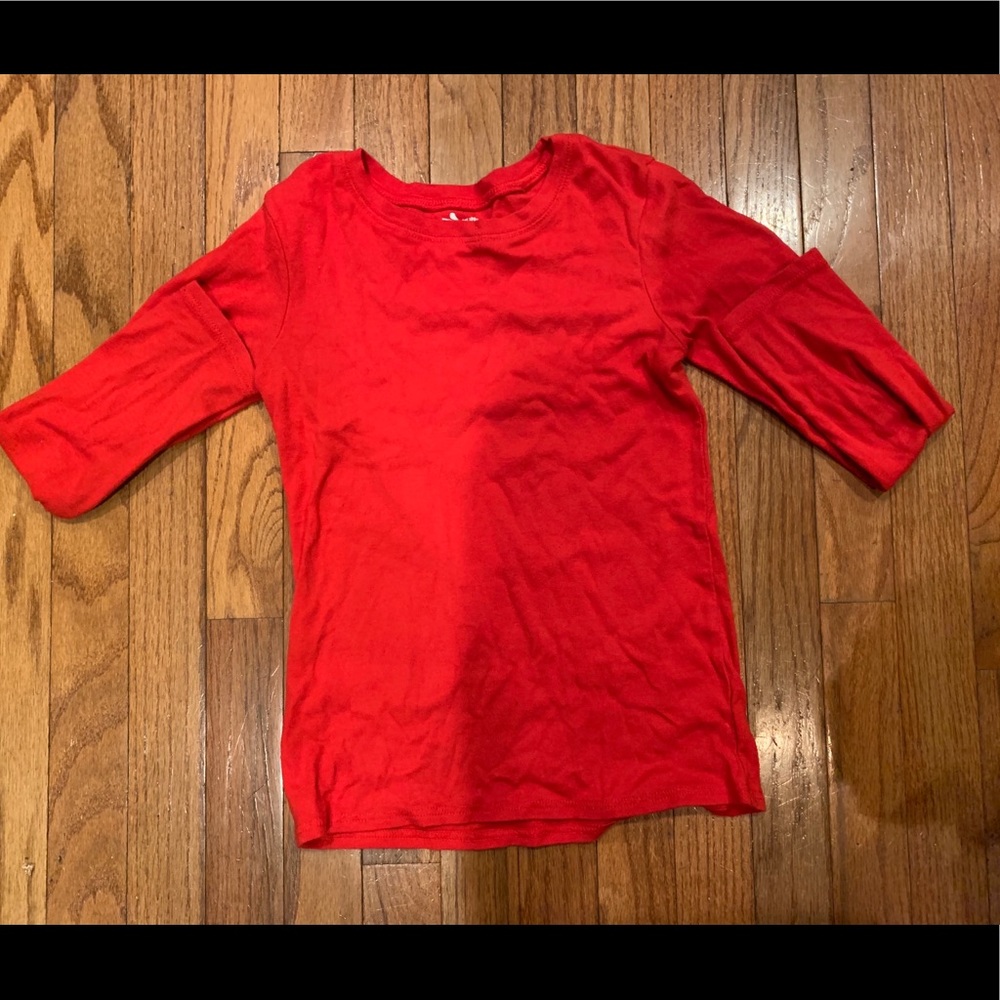 Bright red long sleeve T-shirt